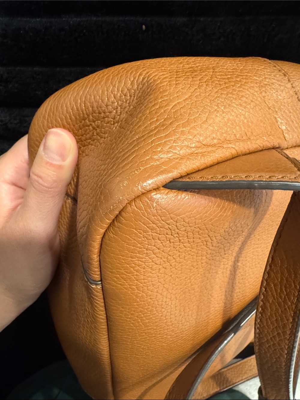Tory Burch Chestnut Brown Pebbled Leather Mini Backpack - Picture 16 of 16